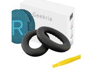Geekria QuickFit Protein Leather Replacement Ear Pads for Bose QuietComfort 25, QC25, SoundLink Around Ear Headphones Earpads, Headset Ear Cushion Repair Parts (Black)