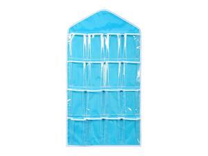 16 Pockets Clear Over Door Hanging Bag Shoe Rack Hanger Underwear Socks Bra Closet Storage Tidy Organizer (Blue) 16 Pockets Clear Over Door Hanging Bag Shoe Rack Hanger Underwear Socks Bra Closet Storage Tidy Organizer (Blue)