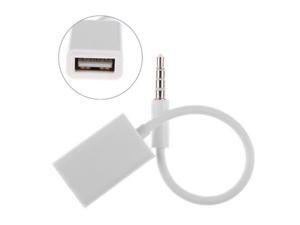 3.5mm Male AUX Audio Plug Jack To USB 2.0 Female Converter Cable Cord for Car Mp3 (White) 3.5mm Male AUX Audio Plug Jack To USB 2.0 Female Converter Cable Cord for Car Mp3 (White)
