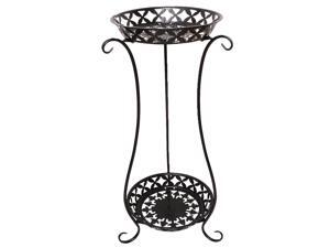 Wrought Iron Flowerpot Rack Double Layer Plant Pot Stand Decorative Flower Pot Vase Shape Shelf for Home Balcony Garden (Black, 640mm Height) Wrought Iron Flowerpot Rack Double Layer Plant Pot Stand Decorative Flower Pot Vase Shape Shelf for Home Balcony Garden (Black, 640mm Height)