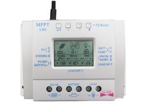 1PC 80A MPPT 12V/24V Solar Charge Controller Solar Photovoltaic Power System Controller LCD Solar Cell Panel Controller with USB Solar Charge Controller (Silver 80A) 1PC 80A MPPT 12V/24V Solar Charge Controller Solar Photovoltaic Power System Controller LCD Solar Cell Panel Controller with USB Solar Charge Controller (Silver 80A)