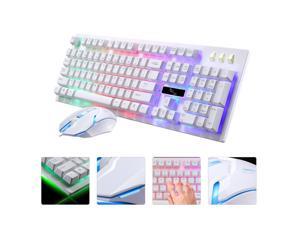 UKCOCO Gaming Keyboard Mouse Combo Wired,RGB LED Backlit Computer Gaming Keyboad,Lighted PC Gaming Mouse, for PC Games Gamer Working, White UKCOCO Gaming Keyboard Mouse Combo Wired,RGB LED Backlit Computer Gaming Keyboad,Lighted PC Gaming Mouse, for PC Games Gamer Working, White
