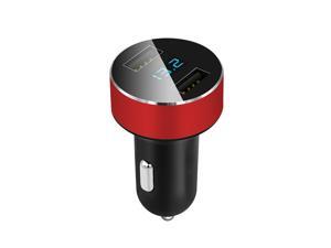 Car Charger 5V 3.1A Quick Charge Dual USB Port Car Voltage Display Car Charger Adapter (Red) Car Charger 5V 3.1A Quick Charge Dual USB Port Car Voltage Display Car Charger Adapter (Red)