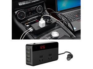 Car Inverter DC 12V to AC 110V 120W and DC 24V to AC 220V 200W Car Power Inverter Converter with 2.4A 4-ports USB Car Charger Adapter Digital Display No National Standard Digital Display Car Inverter DC 12V to AC 110V 120W and DC 24V to AC 220V 200W Car Power Inverter Converter with 2.4A 4-ports USB Car Charger Adapter Digital Display No National Standard Digital Display