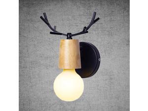 220V Nordic Wooden Creative Personality Antler Wall Lamps Iron Art Europe Wall Lamps for Living Room Bedroom Bathroom with G80 Bulbs (Warm Light, Black) 220V Nordic Wooden Creative Personality Antler Wall Lamps Iron Art Europe Wall Lamps for Living Room Bedroom Bathroom with G80 Bulbs (Warm Light, Black)