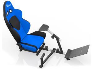 OpenWheeler Advanced Racing Seat Driving Simulator Gaming Chair with Gear Shifter Mount - Blue/Black OpenWheeler Advanced Racing Seat Driving Simulator Gaming Chair with Gear Shifter Mount - Blue/Black