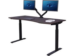 ApexDesk Elite Series 60" Electric Height Adjustable Standing Desk with Memory Controller (Walnut Top, Black Frame)