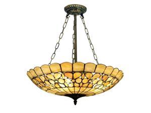 Tiffany Pendant Light 5 Lamp Holders Natural Shell in Tiffany Style 20" Vintage Design Ceiling Lamp Indoor Decoration Chandelier