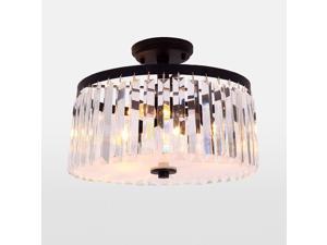 OOVOV Simple Round Crystal Bedroom Ceiling Light,Gold,Black,Restaurant Study Room Entrance Balcony Ceiling Lamps (black)