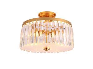 OOVOV Simple Round Crystal Bedroom Ceiling Light,Gold,Black,Restaurant Study Room Entrance Balcony Ceiling Lamps (gold)
