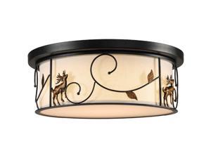 OOVOV Retro Creative Iron Deer Ceiling Light,50cm,20" ,Round,Cloth,24W,led,Bedroom Study Room Kids Room Ceiling Lamp