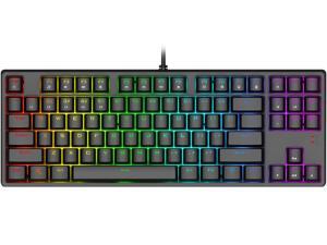 1STPLAYER TKL RGB Gaming Mechanical USB Wired Keyboard DK5.0 LITE with Cherry MX Blue Switches Equivalent, Compact 87 Keys Tenkeyless LED RGB Backlit Computer Laptop Keyboard for Windows PC Gamers