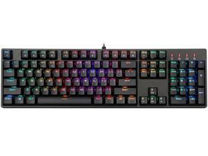 1STPLAYER RGB Gaming Mechanical USB Wired Keyboard DK5.0, Cherry MX Linear Red Switches Equivalent, Ergonomic, Fast Actuation 104 Keys Full Size  Backlit Computer Laptop Keyboard for Windows PC Gamers