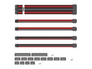 1STPLAYER PC Build Customization Mod Sleeve Extension ATX Power Supply Braided Cable Kit/Set 18AWG ATX/ Extra-Sleeved 24-PIN/8-pin PCI-E (6+2, 4+4) with combs, Black/Red/Grey Mixture 1STPLAYER PC Build Customization Mod Sleeve Extension ATX Power Supply Braided Cable Kit/Set 18AWG ATX/ Extra-Sleeved 24-PIN/8-pin PCI-E (6+2, 4+4) with combs, Black/Red/Grey Mixture