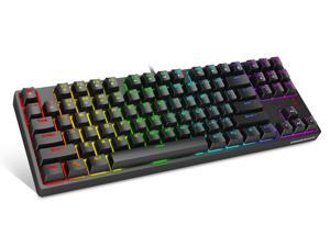 1STPLAYER TKL RGB Gaming Mechanical USB Wired Keyboard DK5.0 LITE Cherry MX Brown Switch Equivalent Compact 87 Keys NKRO Tenkeyless LED Backlit Computer Laptop Keyboard for Windows PC Gamers