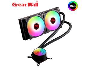 Great Wall RGB Water Cooler CPU Cooling 2011 2066 AM4 Dual Fans 240mm Radiator Computer Processor Heatsink ARGB Water Cooling PC 240i Great Wall RGB Water Cooler CPU Cooling 2011 2066 AM4 Dual Fans 240mm Radiator Computer Processor Heatsink ARGB Water Cooling PC 240i
