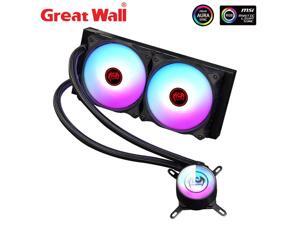 Great Wall ARGB RGB LED Water Liquid CPU Fan Cooler PC Computer Aura SYNC 12cm Fan Radiator for LGA 1150 1151 2011 2066 775 AM3+ AM4 CPU Liquid Cooling 240i Great Wall ARGB RGB LED Water Liquid CPU Fan Cooler PC Computer Aura SYNC 12cm Fan Radiator for LGA 1150 1151 2011 2066 775 AM3+ AM4 CPU Liquid Cooling 240i