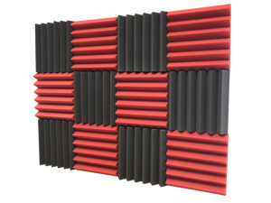 2" Red and Black Acoustic Wedge Soundproofing Studio Tiles 12 pack 2" Red and Black Acoustic Wedge Soundproofing Studio Tiles 12 pack