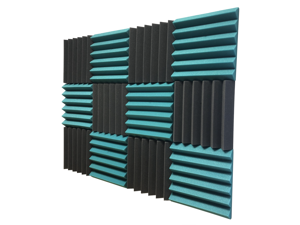 2" Teal and Black Acoustic Wedge Soundproofing Studio Tiles 12 pack 2" Teal and Black Acoustic Wedge Soundproofing Studio Tiles 12 pack
