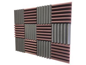 2" Burgundy and Black Acoustic Wedge Soundproof Studio Tiles 12 pack 2" Burgundy and Black Acoustic Wedge Soundproof Studio Tiles 12 pack
