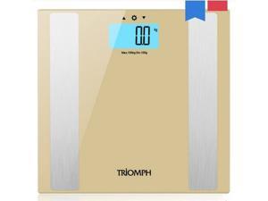 Triomph smart body fat monitor digital bathroom scale:330lb capacity, 0.2lb precision, large clear LCD display, body fat, BMI accuracy garanteed