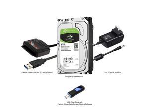 Fantom Drives 6TB Hard Drive Upgrade Kit with Seagate BarraCuda ST6000DM003 for PC and External HDD, Fantom Drives SATA to USB 3.0 Converter and Fantom Drives Cloning Software Inside USB Flash Drive