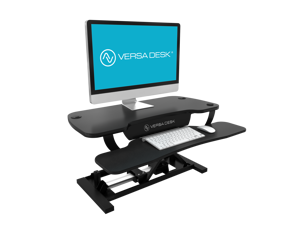 VersaDesk PowerPro 36" Electric Standing Desk Converter Adjustable Desk Riser With Keyboard Tray and Dual Monitor Stand - Convert Your Desk to a Sit-To-Stand Ergonomic Workstation VersaDesk PowerPro 36" Electric Standing Desk Converter Adjustable Desk Riser With Keyboard Tray and Dual Monitor Stand - Convert Your Desk to a Sit-To-Stand Ergonomic Workstation