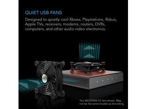 AC Infinity MULTIFAN S5, Quiet Dual 80mm USB Fan for Receiver DVR Playstation Xbox Computer Cabinet Cooling