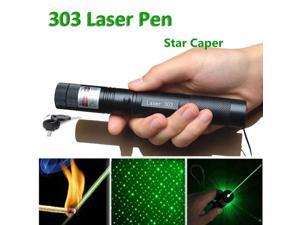 LED 303 Laser Pointers Green Beam Laser Pointer  Star Pattern Filter pen Adjustable Focal Length Safe Key Laser+4200mah 18650 Battery+Charger