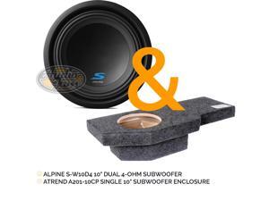 Alpine S-W10D4 S-Series 10" Dual 4-Ohm Mobile Subwoofer & Atrend A201-10CP Single 10" Subwoofer Enclosure for 02-Up Dodge Ram Quad Cab Trucks Alpine S-W10D4 S-Series 10" Dual 4-Ohm Mobile Subwoofer & Atrend A201-10CP Single 10" Subwoofer Enclosure for 02-Up Dodge Ram Quad Cab Trucks
