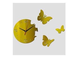 Creative Living Room Butterfly Wall Clock Acrylic Mirror golden Creative Living Room Butterfly Wall Clock Acrylic Mirror golden