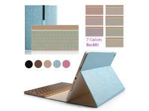 iPad Pro 9.7" Colorful 7 Colors Backlit Aluminium Bluetooth Keyboard Flip Magnetic PU Leather Case Smart Cover(Blue) iPad Pro 9.7" Colorful 7 Colors Backlit Aluminium Bluetooth Keyboard Flip Magnetic PU Leather Case Smart Cover(Blue)