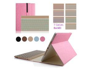 iPad Pro 9.7" Colorful 7 Colors Backlit Aluminium Bluetooth Keyboard Flip Magnetic PU Leather Case Smart Cover(Pink) iPad Pro 9.7" Colorful 7 Colors Backlit Aluminium Bluetooth Keyboard Flip Magnetic PU Leather Case Smart Cover(Pink)