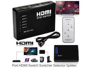 5 Port 1080P Video HDMI Switch Switcher Splitter for HDTV DVD PS3 + IR Remote 5 Port 1080P Video HDMI Switch Switcher Splitter for HDTV DVD PS3 + IR Remote