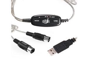 USB TO MIDI Interface Cable Converter PC to Music Keyboard Adapter Cord USB TO MIDI Interface Cable Converter PC to Music Keyboard Adapter Cord