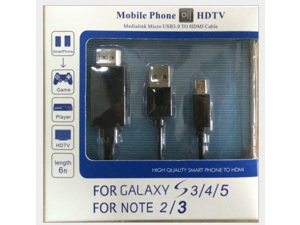 MHL Micro USB to HDMI 1080P HDTV Cable Adapter for Samsung Galaxy S5 S4 Note 3 4 2M 6.5FT(Black) MHL Micro USB to HDMI 1080P HDTV Cable Adapter for Samsung Galaxy S5 S4 Note 3 4 2M 6.5FT(Black)