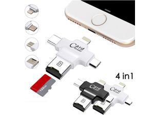 4 in 1 Micro USB/SD Type C OTG TF Card Reader for Android iPhone Samsung HTC LG HuaWei Cell Phone