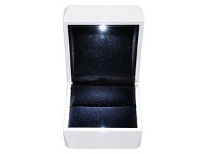 2.6" x 2.4" x 2.1" Diamond Ring Box with LED Light Velvet Jewelry Case Wedding Proposal Engagement