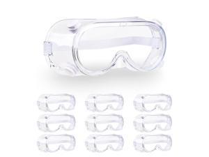Yescom 10 Pair Disposable Safety Goggles Glasses Anti Fog Protective Eyewear Clear Lens