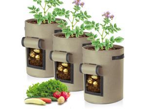 3 Packs LAGarden 10 Gallon Potato Planting Bag Observation Harvest Window Yard