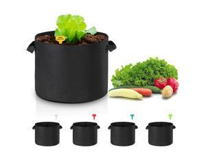 5 Pack Grow Bags Fabric Pots Root Pouch with Handles Flower Planting Container Breathable 10 Gallon 5 Pack Grow Bags Fabric Pots Root Pouch with Handles Flower Planting Container Breathable 10 Gallon