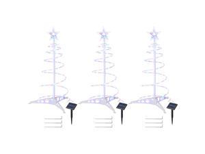 2 Ft LED Christmas Spiral Light with Star Finial Solar Panel Decoration 3 Kits