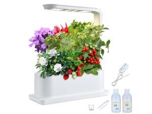 Yescom 3 Pots Hydroponic Growing System Plant Germination Kit with LED Light Indoor Herb Garden Home Kitchen