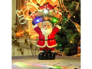Resin Santa Claus Light Tabletop Christmas Decoration LED Party Ornament Home