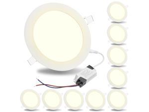 10X 9W 5"Round Warm White LED Dimmable Recessed Ceiling Panel Down Light Fixture 