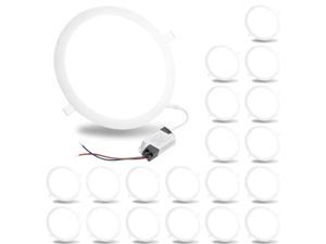 20 Pack 15W Round LED Recessed Ceiling Fixtures Panel Down Light Cool White Lamp