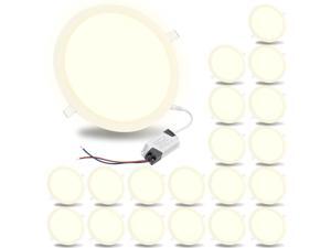 20 set 15W Round LED Recessed Ceiling Panel Down Light Fixture Warm White Bulbs