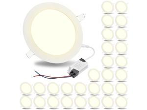 30 Pack 12W LED Recessed Round Ceiling Fixture Panel Down Light Indoor Home Lamp