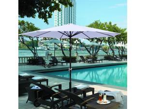 10x6 5ft Aluminum Outdoor Patio Umbrella W Valance Sunshade Crank Tilt Market Garden Yard Wine Red Newegg Com