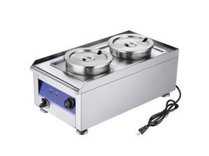 1200W Commercial Food Warmer with Dual 7L Pots Stainless Steel Countertop Steam Table Soup Buffet 1200W Commercial Food Warmer with Dual 7L Pots Stainless Steel Countertop Steam Table Soup Buffet